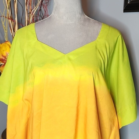 H by Halston Dip Dye Lime Punch Top Size M/L NWT - Picture 2 of 16